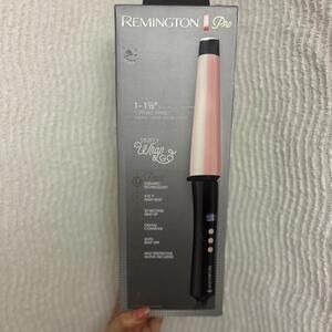 Remington Pro 1–1.5” Curling Wand Pink Ceramic Large Loose Curls w Glove